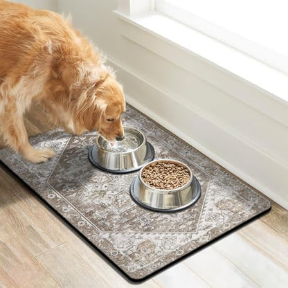 Dog Food Mats for Floors, Absorbent Dog Bowl Mat for Food and Water Dispenser Mat, Quick Dry Cat Food Mat Pet Supplies - Image 2