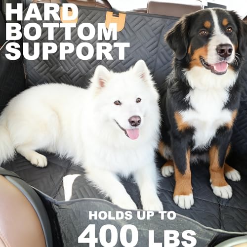 Dog Car Seat Cover, 600D Heavy Duty Waterproof Pet Back Seat Extender with Hard Bottom, Nonslip Scratch Proof Dog Hammock, Machine Washable Car Protector for Cars Trucks SUVs - Image 5