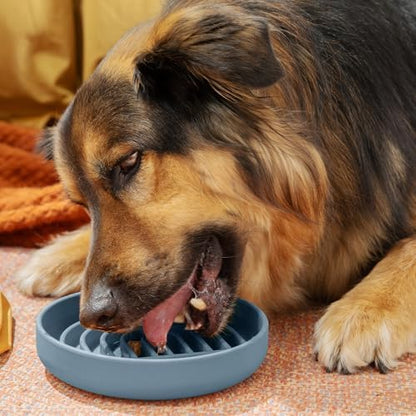 Slow Feeder Dog Bowl - Silicone Dog Bowl, Medium, 7.5" x 1.5" - Ocean - Image 4