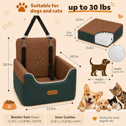 ALL GOOD PET SUPPLIES Dog Car Seat for Small/Medium Dogs Under 35lbs - Image 2
