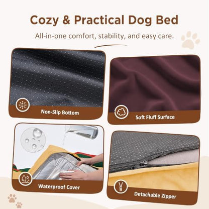 Comfort Expression Orthopedic Dog Beds for Large Sized Dog with Bolster - Image 4