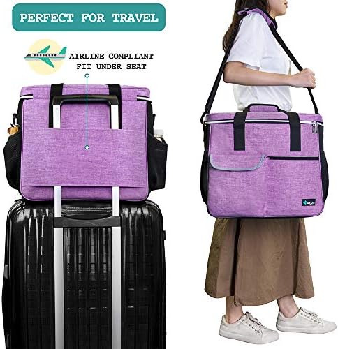 PetAmi Dog Travel Bag Organizer, Pet Supplies Tote Diaper Bag, Purple Large - Image 5