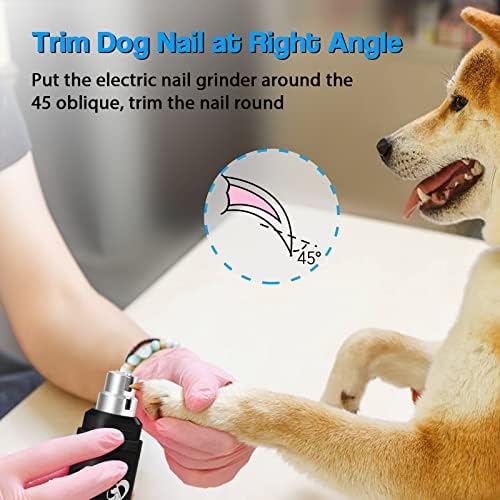 Casfuy Dog Nail Grinder Upgraded - Professional 2-Speed Whisper-Quiet Electric Pet Nail Trimmer Painless Paws Grooming & Smoothing for Small Medium Large Dogs & Cats (Black) - Image 7