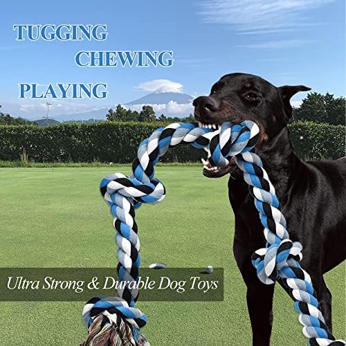 LECHONG Dog Toys for Aggressive Chewers Tough Rope Chew Toys for Large and Medium Dog 3 Feet 5 Knots Indestructible Cotton Rope for Large Breed Dog Tug of War Dog Toy Teeth Cleaning - Image 5
