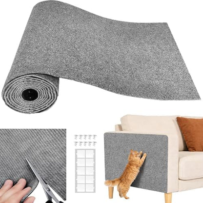 SREBAY Cat Scratch Couch Furniture Protector, Self-Adhesive Scratch Pad by SREBAY