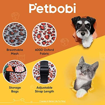 Petbobi Small Dog Car Seat, Dog Car Booster Seat for Small Medium Dogs 5-15 lbs, Foldable Front Seat Safety with Sturdy PVC Tube Frame, Breathable Mesh, Leopard Print - Image 6