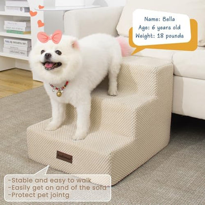 Aodisman Dog Stairs for Small Dogs & Cats,3-Step Pet Steps for Couch & Bed - Image 5