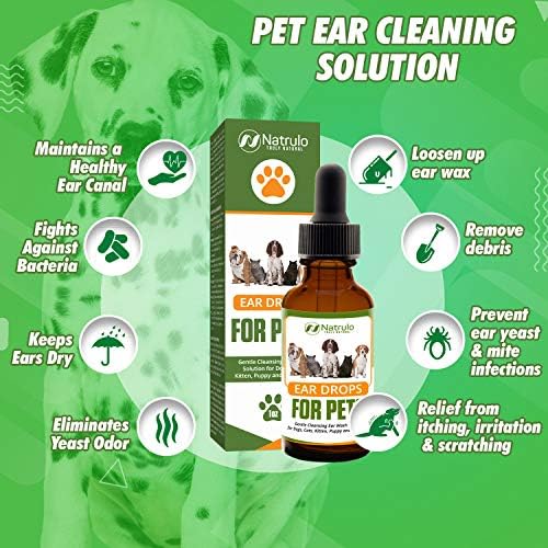 Natural Ear Cleaner for Dogs, Cats, Kitten, Puppy – Gentle Cleansing Ear Wash Solution Mite Infection & Yeast Treatment for Pets – Drying, Healing Medicinal Ear Cleaning Drops Made in USA - Image 2