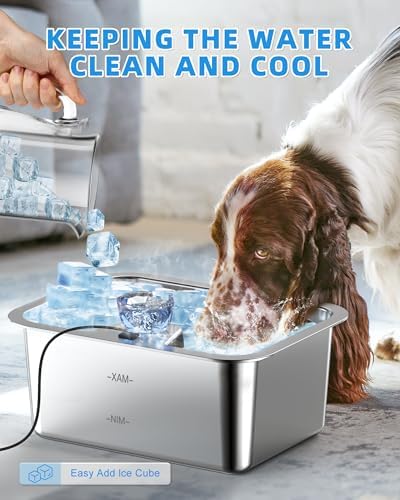 Lesotc Dog Water Fountain, 10L Stainless Steel Large Pet Fountain - Image 6
