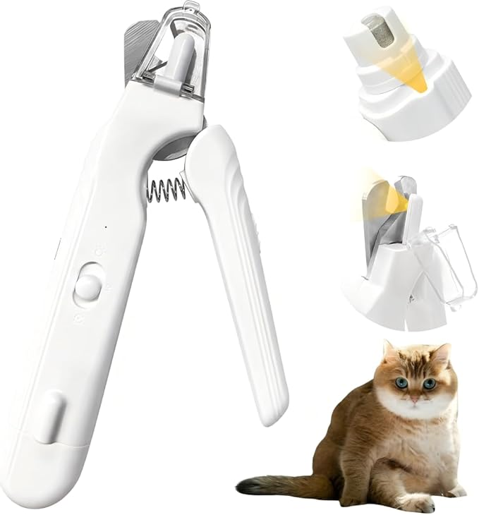 2 in 1 Dog Nail Trimmers & Dog Nail Grinder for Large Medium Small Cats Claw Trimmer with 2 LED Lights & Splash Guard,USB Rechargeable Pet Claw Care Grooming