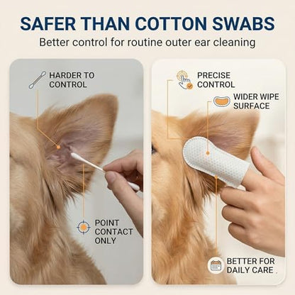 Dog Ear Finger Wipes, 150 Count, Alcohol-Free Ear Cleaner - Image 3