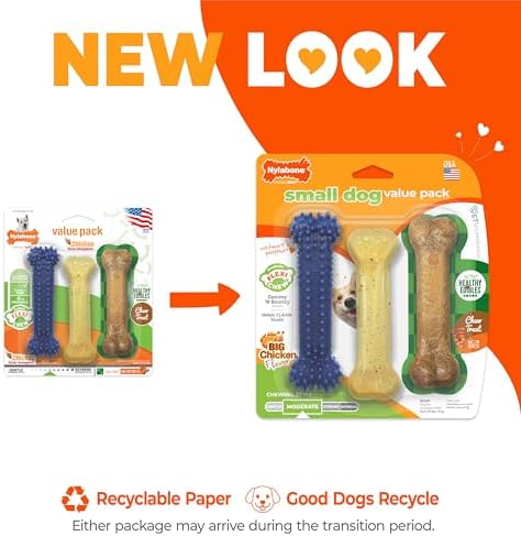 Nylabone Flexi Chew Small Dog Value Pack Dog Toys with Chew Treat, 3 Count - Image 2