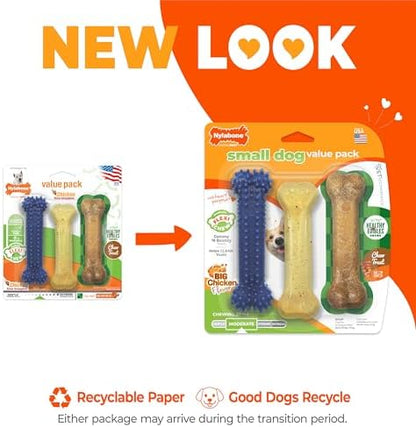 Nylabone Flexi Chew Small Dog Value Pack Dog Toys with Chew Treat, 3 Count - Image 2