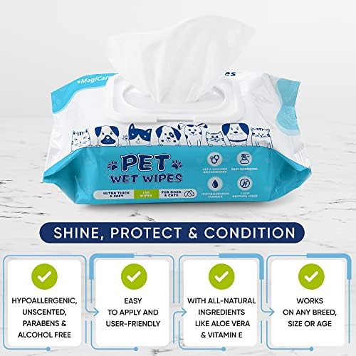 MAGICARE Pet Wipes – 100 pcs Dog Wipes – 8x8 Inch Unscented Dog Paw Cleaner Wipes for Body, Ears, Face, and Skin – Ultra Thick and Soft with Hypoallergenic Formula – Ideal Pet Wipes for Dogs & Cats - Image 5