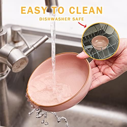 Ceramic Cat Bowls, Howise Pet Bowl Cat Dishes for Food and Water, 5.19 in Cat Food Bowl 3 Pack Pet Dishes for Cats Puppy, Matte Pink Finish - Image 6
