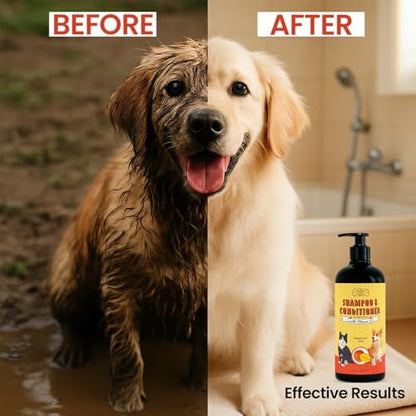 POM Pets 2-in-1 Organic Dog Shampoo & Conditioner – Itchy Skin Relief, Dog Deshedding, Detangles Fur, Cat Shampoo, Paw Cleaner for Dogs, Natural Coat Defense Formula - Image 6