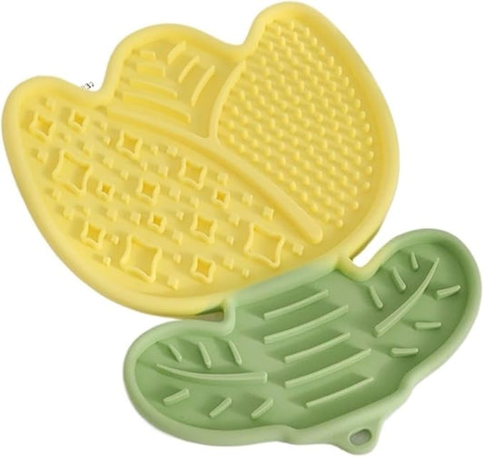 Interactive Lick Mat for Pets - Slow Feeder and Boredom Relief Dining Mat for Dogs and Cats(Yellow)