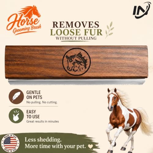 I.N 8-Inch Desheding Brush for Dog & Horses Remove loose Hair & Undercoat Deshedding Tools for Large Dogs, Horses, Ponies,& Cows Pet Grooming Brush - Image 2