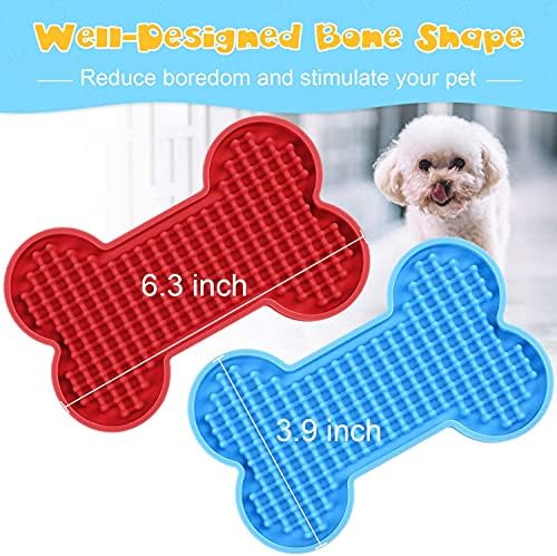 Lick Mat for Dogs - 2 Pack Peanut Butter Licking Mats, Slow Feeding Bowl, Tattoo and Anxiety Reducer for Pet Food, Yogurt, Bath, Grooming and Training - Image 3