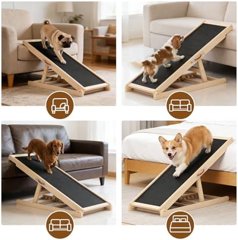 Dog Ramp for Couch, Adjustable Height Ramps for Pets to Get on Bed - Image 5