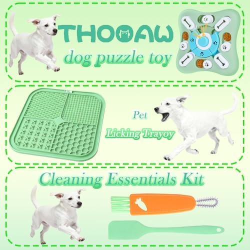 4-Piece Dog Puzzle Toy Set with Lick Mat and Slow Feeder - Image 6