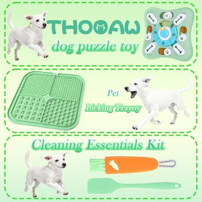 4-Piece Dog Puzzle Toy Set with Lick Mat and Slow Feeder - Image 6