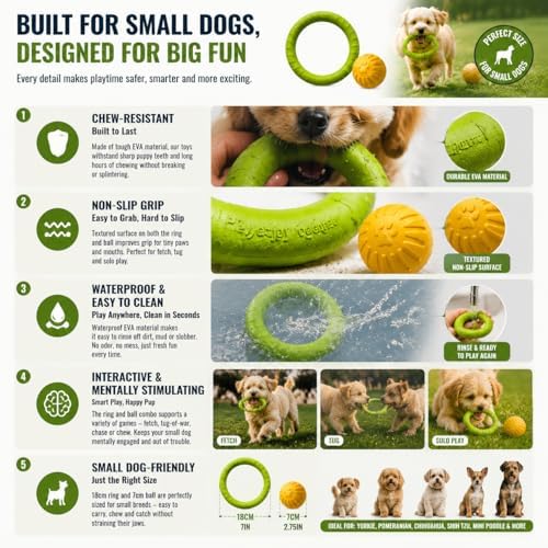 Small Green Dog Tug Toy, Floating Water Ring - Image 4