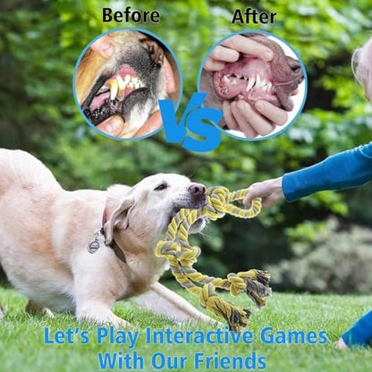 Rope Toy for Dogs，Large Dog Rope Toys for Aggressive Chewers, Heavy Duty Dog Toys for Large Medium Breed, Indestructible Tough Chew Toys Tug of War Dog Toy Cotton Rope for Teeth Cleaning - Image 5