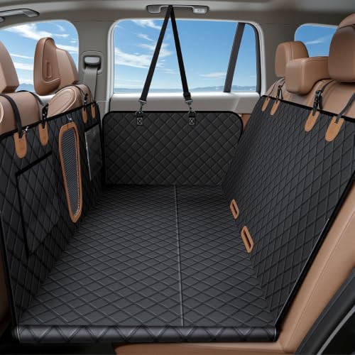 A-Pce 2025 Upgraded 600D Oxford Dog Car Seat Cover for Pets, Waterproof Scratch Resistant Nonslip Back Seat Protector, Heavy Duty Durable Pet Travel Hammock for Sedan SUV, Black by A-PceforSeat