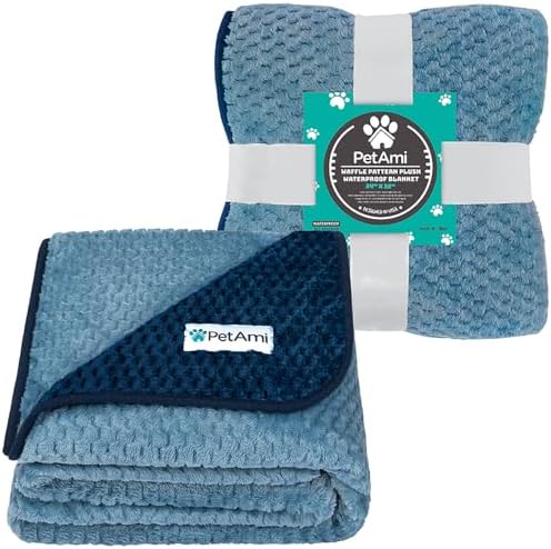 PetAmi Waterproof Dog Blanket, Leakproof Puppy Blanket, 24x32 Navy Blue - Image 2
