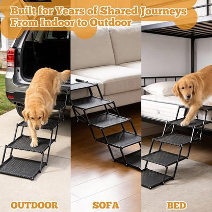 Extra Wide Dog Stairs for Car, 5-Step Pet Stairs for Senior & Large Dogs - Image 5