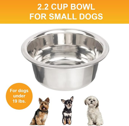 Neater Pet Brands 2.2 Cup (18 oz.) Stainless Steel Dog Bowls, 1 Single Neater Feeder Replacement Bowl (Small Deluxe Model), Dog Food Bowl or Water Bowls, Dishwasher Safe Metal Dish for Cats/Small Dogs