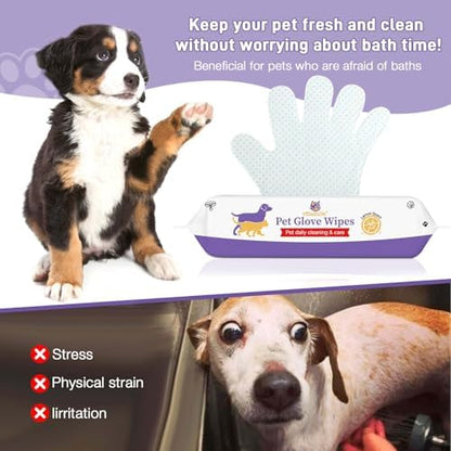 Pet Glove Wipes for Dogs & Cats, Pet Cleaning Gloves 15 PCS - Image 2