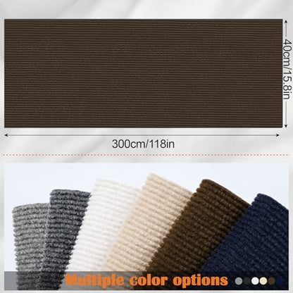 Cat Scratch Furniture Protector - 118" x 15.8" Trimmable Self-Adhesive Cats Claws Scratch Pads, DIY Cat Climbing Couch Protector for Scratch Post Cat Tree Replacement Indoor (Brown) - Image 2