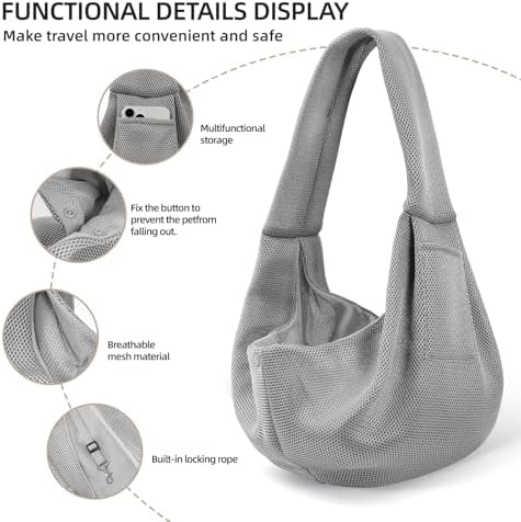 Dog and Cats Carrier Sling, Breathable Puppy Small Pet Carrier with Pocke - Image 3