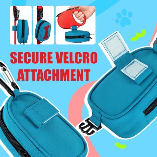 Dog Poop Bag Holder for Various Leashes,Hands Free Dogs Bag Holder with Hook loop/Carabiner Clip,Dogs Poop Bags Rolls Holder-Large Capacity,Dog Walking,Blue - Image 5