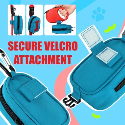 Dog Poop Bag Holder for Various Leashes,Hands Free Dogs Bag Holder with Hook loop/Carabiner Clip,Dogs Poop Bags Rolls Holder-Large Capacity,Dog Walking,Blue - Image 5