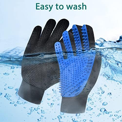 Cat Grooming Glove Brush, Pet Hair Remover Tool, 1 Pair Reusable Dog Hair Fur Remover for Carpet, Furniture, Couch, Clothes, Eco-Friendly and High efficiency (Blue) - Image 6