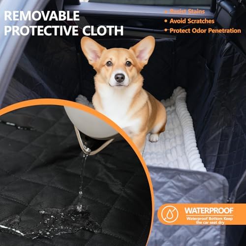 Dog Car Seat Cover 2 Piece Seat Waterproof Hammock and White Cover - Image 4