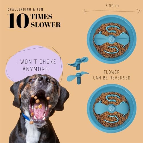 AVERYDAY Slow Feeder Dog Bowls for Medium Breed, 1.5 Cups Engagement Food Puzzle Bowl with Spinning Slow Feeder Insert, Non-Slip Base, Fits for Raised Stand, Hard Maze Design for Medium and Small Dogs - Image 3