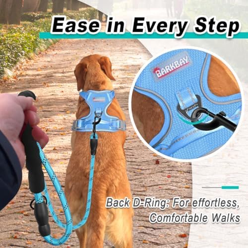 BARKBAY Dog Harness for Large Dog No Pull Mesh 2 Clips Dog Vest - Image 3