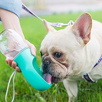 Kalimdor Dog Water Bottle, Leak Proof Portable Puppy Water Dispenser with Drinking Feeder for Pets Outdoor Walking, Hiking, Travel, Food Grade Plastic (12oz Pink) - Image 6