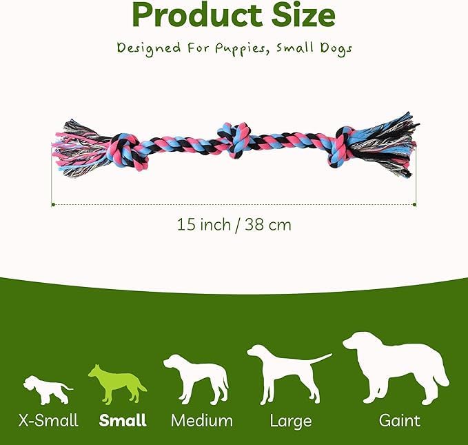 SHARLOVY Puppy Rope Toy, Dog Rope Toy for Small Dogs, Puppy Teething Toys - Image 3