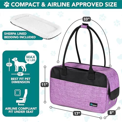 PetAmi Small Dog Purse Carrier with Pockets, Airline Approved, Purple - Image 2
