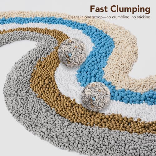Thereye 5-in-1 Mixed Cat Litter, Upgraded for Automatic Litter Box, Fast Clumping, Ultra Absorbent, Dust-Free Natural Clumping Cat Litter, Odor Control, Non-Sticky for Multi-Cat Households (7.9lbs*2) - Image 3