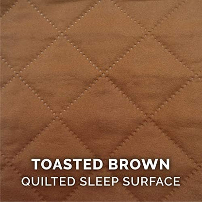 Furhaven Cooling Gel Dog Bed for Medium/Small Dogs w/ Removable Bolsters & Washable Cover, For Dogs Up to 35 lbs - Quilted Sofa - Toasted Brown, Medium - Image 6