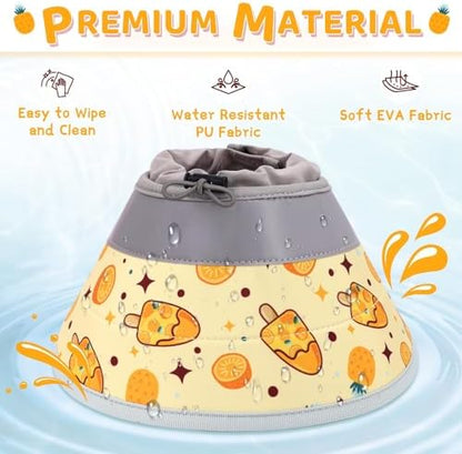 Cat Cone Collar Soft to Stop Licking, Adjustable, Foldable Lightweight Kitten Cones After Surgery Recovery for Cats & Kittens, Cat Cone Alternative, Easy Eating (Orange, M) - Image 5
