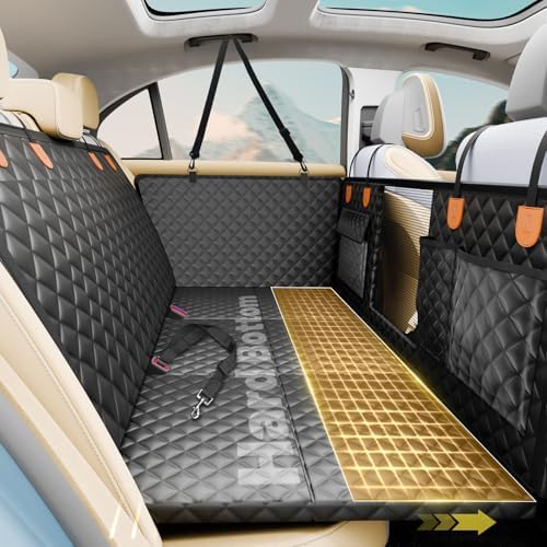 Dog Car Seat Cover for Back Seat,Hard Bottom Hammock Hold 400lbs For Cars by HikeSeptPals