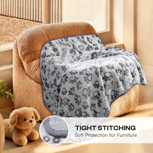 Luciphia Fluffy Paw Print Dog Blanket Large/Medium/Small, Soft Fleece Throw - Image 5