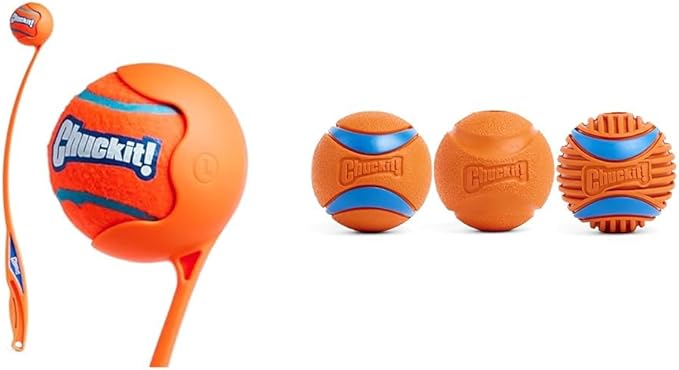 Chuckit! Sport Launcher - 26-inch & High-Bounce Set - Medium (2.5-inch, 3-Pack)
